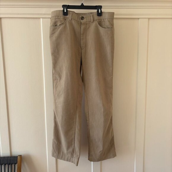 70s-80s Vintage Levi's Action Slacks 34 x 30 Khaki - Picture 1 of 6